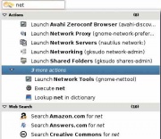 Deskbar – приложение для Gnome 2.14. Вот что вы получите при вводе команды ‘net’.