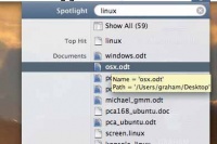 Много новых функций Linux имеют сородичей в OS X: поисковая система Spotlight – аналог Beagle.