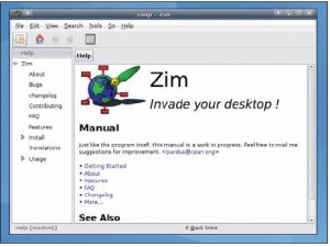 Обширная онлайн-документация Zim поставляется в формате Zim для демонстрации возможностей программы.