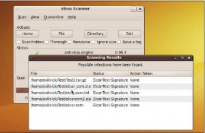 Простой интерфейс ClamTk облегчает сканирование на вирусы.