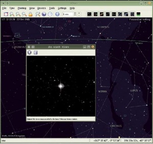 KStars может отображать фото с онлайн-сервиса Digital Sky Survey (Цифровой обзор неба).