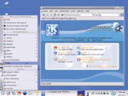 KDE в SimplyMepis 6.0: хорошие инструменты и системные иконки придают экрану внушительный вид.